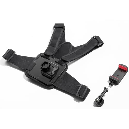 ULANZI CM028 Adjustable Chest Mount Harness - Vertical/Horizontal Switching for GoPro DJI Insta360 Action Cameras - Phone POV Chest Strap Mount Harness for iPhone Samsung Cameras