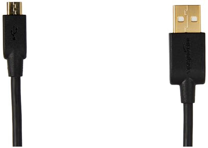 Amazon Basics USB-A to Micro USB Charging Cable, 480Mbps Data Transfer Speed, Gold-Plated Plugs, Compatible with Android Phones and Tablets, 6 Foot, Black - size: 6 Feet, style: 1 Pack
