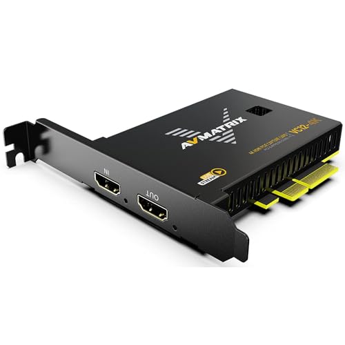 AVMATRIX VC12-4K PCIE Capture Card 4k for Game Livestream and Record in 4K60 UHD with Ultra-Low Latency on PS5 PS4/Pro Xbox Series X/S Xbox One X/S in OBS Works with Windows and Linux - color: Black
