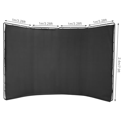 13.12ft X 7.87ft Portable Large Chromakey Black Screen Backdrop, Photography Backdrop Stand with Black Cloth, Backdrop Stand for Live Videos, Video Conference, Photographic Studio, Streaming Etc