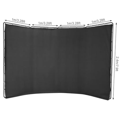 7.87ft x 13.12ft Green Screen Backdrop with Stand, Large Collapsible Green Backdrop w/Stand Foldable Frame for Parties Photography Video Shooting Live Streaming Gaming YouTube Creators (Black) - color: Black