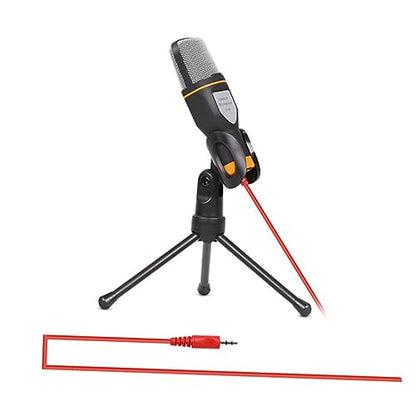 Laptop Microphone Stand Condenser Mic for Pc Holder Clip for Skype MSN Sound Enhancer - color: Black