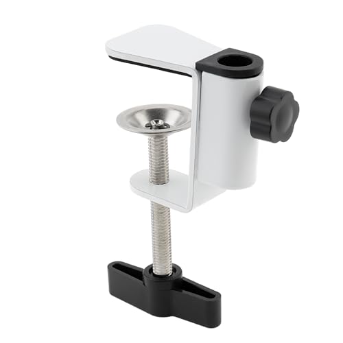 Carbon Steel C Clamp Clip Mount for Camera Monitor, Desktop Mount Holder Universal C-Clamp for Microphone Mic, Table Mount Holder Mounting Bracket Stand for Microphone/Tablet (White)