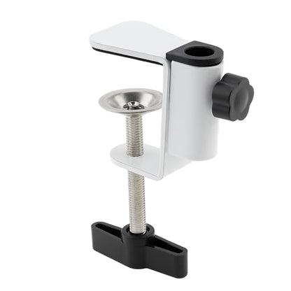 Carbon Steel C Clamp Clip Mount for Camera Monitor, Desktop Mount Holder Universal C-Clamp for Microphone Mic, Table Mount Holder Mounting Bracket Stand for Microphone/Tablet (White)