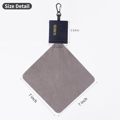 Reusable Microfiber Glasses Cleaner Cleaning Cloth Wipes with Pouch BK,4Pcs | Portable Pouch Keychain for Eyeglass Lens Sunglasses Jewelry Electronics and Screen