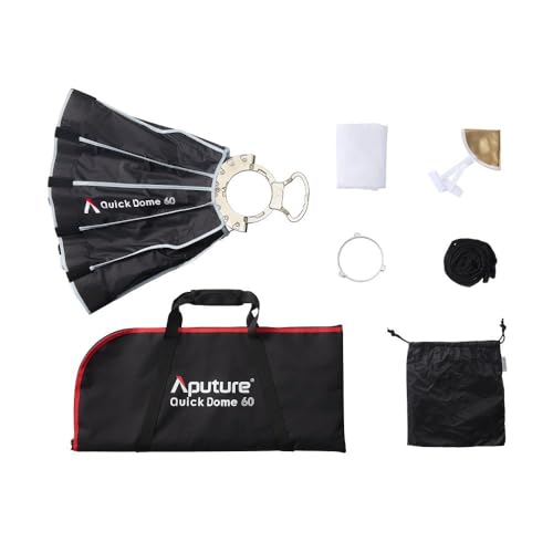 Aputure Light Dome Quick Dome 60 Softbox,60cm(2ft) Circular Bowens Mount with Quick Release Design,Include Diffusion, Light Control Grid, & Carrying Bag for Led Video Light