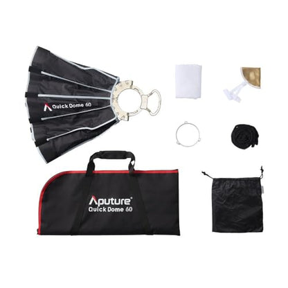 Aputure Light Dome Quick Dome 60 Softbox,60cm(2ft) Circular Bowens Mount with Quick Release Design,Include Diffusion, Light Control Grid, & Carrying Bag for Led Video Light