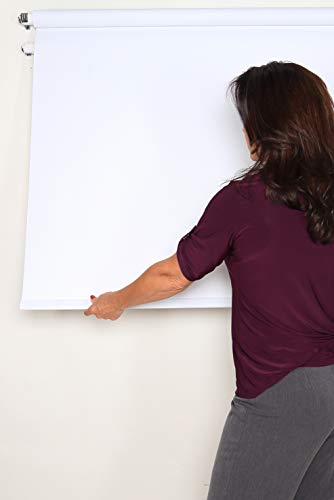 White 2.5' x 5' Rollup Backdrop System – Spring-Powered, Wall or Ceiling Mounted Professional Background for Passport & ID Photos, Retail & Studio Use - color: White