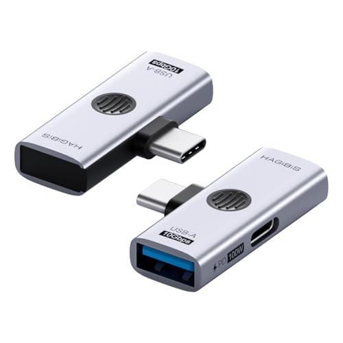 Hagibis USB-C Splitter with 100W Fast Charging and 10Gbps USB 3.2, 2 in 1 OTG Adapter for iPhone 16/15 Pro Max, iPad Pro, MacBook, Rog Ally, Steam Deck, Quest 3 2 (TUA08 USB + PD)
