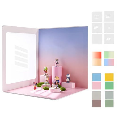 24x24 Inch Backdrop Board Kit, 2PCS Backgound Frame, 1PC Background Board, 6PCS Backdrop Paper, 6PCS Shadow Light Paper for Product, Food, Jewelery, Makeup Photography Shooting - size: 24x24inch
