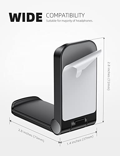Lamicall Headphone Stand, Sticky Headset Hanger - Adhesive Headphone Holder Hook Mount, Headset Stand Holder Clip Under Desk, Earphone Clamp for Airpods Max, HyperX, Sennheiser, Black - style: Black - One Pack