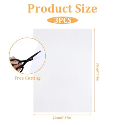 3 Pack Light Diffuser Sheet Adhesive Sticker Soften Light Diffuser Film LED Dimming Film Thick 8.2x11.8inches