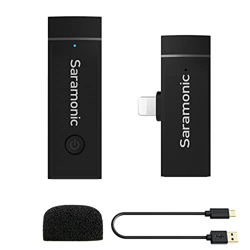 Saramonic Wireless Lavalier Microphone for iPhone,MFi Certified, Plug Play Noise Cancelling Lapel Mic,196ft Transmission,10H Working Time,Cordless Clip on Mic for Video Recording Live Streaming - size: Lightning-1