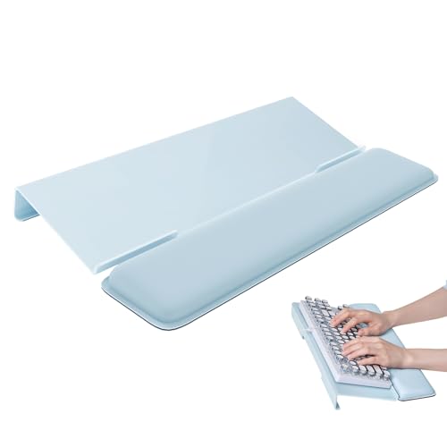 Laborio Computer Keyboard Stand for Desktop, Keyboard Wrist Rest Holder Stand for Easy Typing with Wrist Pad for Office Desk, Home, School(Blue) - color: Blue