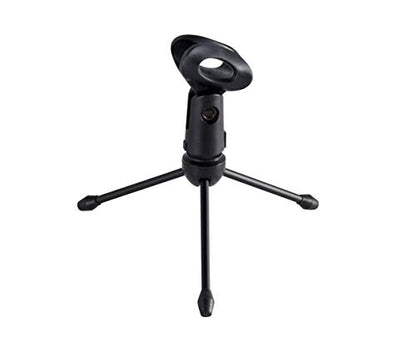 Gator Frameworks Mini Tripod Desktop Microphone Stand with Clip for Wired Mics and Collapsible Legs (GFW-MIC-0250)