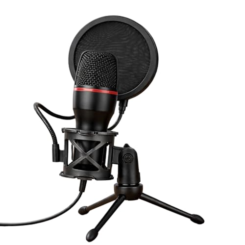 3.5mm Jack Wire Condenser Microphones Ideal for Streaming, Podcasting, Vocal Recording - Compatible with Laptop Desktop, Computer, Podcasting Equipment