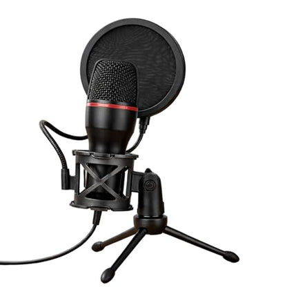 3.5mm Jack Wire Condenser Microphones Ideal for Streaming, Podcasting, Vocal Recording - Compatible with Laptop Desktop, Computer, Podcasting Equipment
