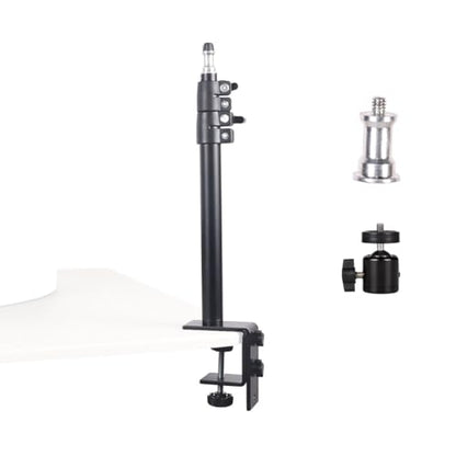 Camera Desk Mount Table Stand - Height & Angle Adjustable Light Stand 360° Rotation, Lightweight Aluminum for Live Streaming, Video Conferencing | Ideal for Content Creators, Photographers