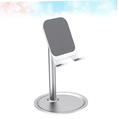 KALLORY Metal Phone Holder for Desk Adjustable Tablet Stand for Tablets Flexible Lazy Bracket Compatible Smartphones Space-Saving Design White - color: White