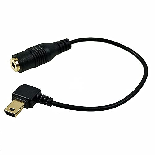 3.5mm Female to Male 5-Pin Mini USB Microphone Adapter, Audio Transfer Adapter Cable Cord, Compatible with GoPro Action Cameras with Mini USB Port, GoPro Hero 3 3+ 4 (Adapter Only)