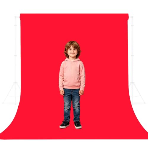 Red Photo Backdrop for Photoshoot, Studio Photo Backgrounds 5ft x 7ft | Polyester Fabric, 2.76in Rod Pocket for Easy Hanging, Versatile Photography Backdrop for Portrait, Live Streaming, Video - color: Red, size: 5x7ft