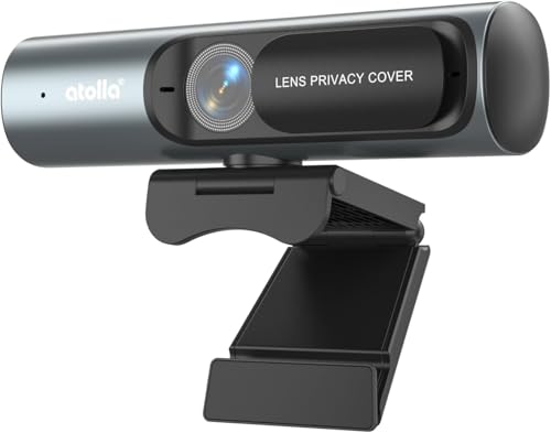 5MP Webcam for PC, 2K HD Camera with Privacy Cover, 78° FOV Auto-Focus & Dual Noise-Reducing Mic, Plug&Play USB Webcam for Streaming, Conferencing, Zoom, Skype, Teams