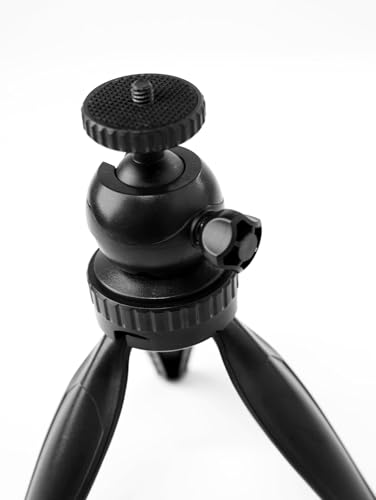 REFLEX CAMERA 1/4" Mount 360° Ball Head Mini Tripod Stand Holder - Portable, Lightweight for DSLR, Webcam & Phones, Strong Stability, Adjustable Angle, for Vlogging, Photography & Filming