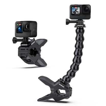 Jaws Flex Clamp Clip Mount Gooseneck Mounts Compatible with GoPro Hero 13 12 11 10 9 8 7 6 5 4 Session 3+ 3 2 1 Max DJI Osmo Akaso Action Cameras | for Go Pro Hero 13 12 11 10 9 8 7 6 5 4 Session 3+ 3 2 1 Mission Max DJI Osmo AKASO Action Cameras
