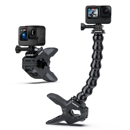 Jaws Flex Clamp Clip Mount Gooseneck Mounts Compatible with GoPro Hero 13 12 11 10 9 8 7 6 5 4 Session 3+ 3 2 1 Max DJI Osmo Akaso Action Cameras | for Go Pro Hero 13 12 11 10 9 8 7 6 5 4 Session 3+ 3 2 1 Mission Max DJI Osmo AKASO Action Cameras
