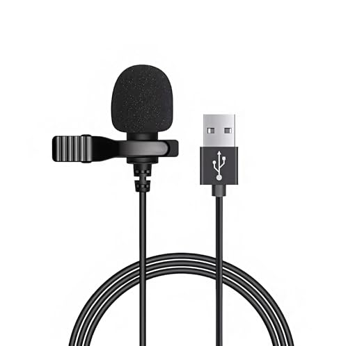 USB Microphone Lavalier Lapel Clip on Mic with 6.56ft Cable for Laptop, Computer, PC, Streaming Conferencing, Interviews, Online Singing, Audio Video Recording - color: USB