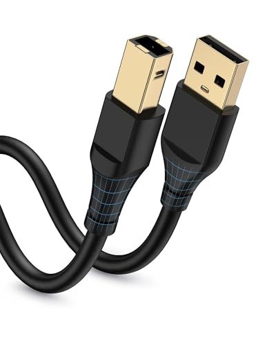 HP Printer Cable 3ft, Square USB A to USB B Cable for Printer/Scanner Epson, HP, Canon, Brother, Ethernet Print Smoothly Connect to Computer/Laptop/Pc - USB 2.0 Type B Impresora Midi Long Cord, 6 Foot - size: 3FT, style: USB-A to USB-B