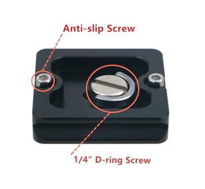 PU-40 40mm Universal Quick Release QR Plate with D-Ring Screw for Mini Tripod Monopod Ball Head DSLR Camera, Arca-Swiss Compatible