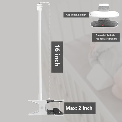 Baby Monitor Mount Holder for HelloBaby HB6550/HB65/HB6550pro/HB66/HB248/HB40/HB6339/HB6351, Momcozy BM01/BM03/BM04, Blemil BL9064-2/BL9052, ANMEATE SM935E/SM650,nooie IPC100, 16" Clip Mount - color: Silver