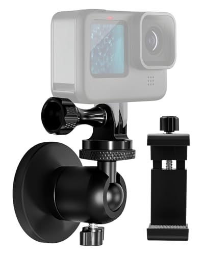 Magnetic Phone & Action Camera Mount with Heavy-Duty Magnet, Fence & Metal Surface Camera Holder Compatible with GoPro Mevo Start iPhone Insta360, Sports Recording Mount for Baseball Softball Tennis