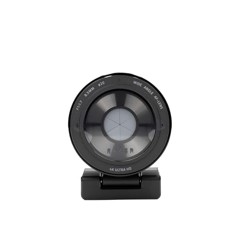 Razer Kiyo Pro Ultra 4K Webcam: Large Sensor - Auto Light Correction - Built-in Mic and Shutter, Pro Grade Content Creation, Streaming, Gaming Bundle with Cleaning Kit