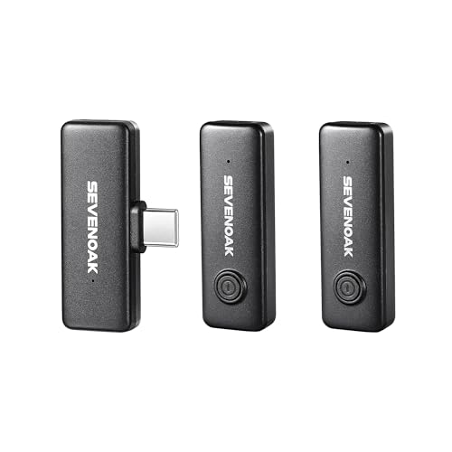 Sevenoak Wireless Lavalier Microphone for Android USB-C Phone Plug Play Type-C Mic for iPhone 15 Noise Cancellation Compact Cordless Clip on Mic for Video Recording Live Streaming Interview - size: Type-C-2