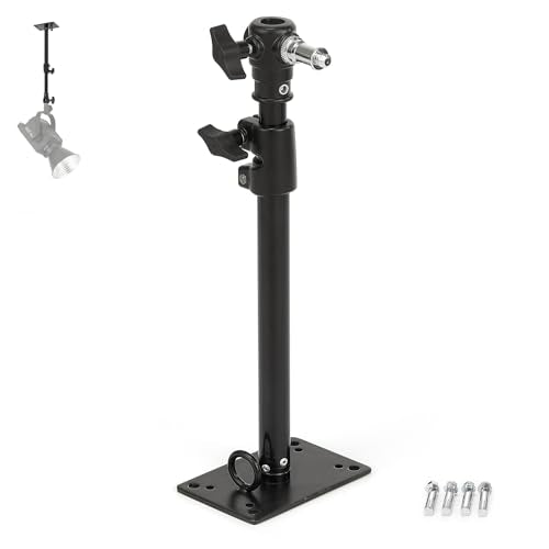 PHOCUS Photography Studio Wall Mount Boom Arm, 22 Inch Adjustable Camera Ceiling Mount Light Stand with 1/4" to 3/8" Threaded Stud for Video Ring Light, Monolight, Softbox, Flash (22 inch) - size: 22 inch