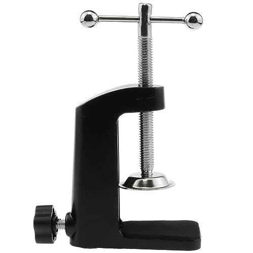 AYLIFU 1PCS Black Aluminum Alloy Desk C-Clamp Desk Light Mounting Cantilever Bracket With Adjustable Screws for Microphone Arm and Desktop Table Lamp