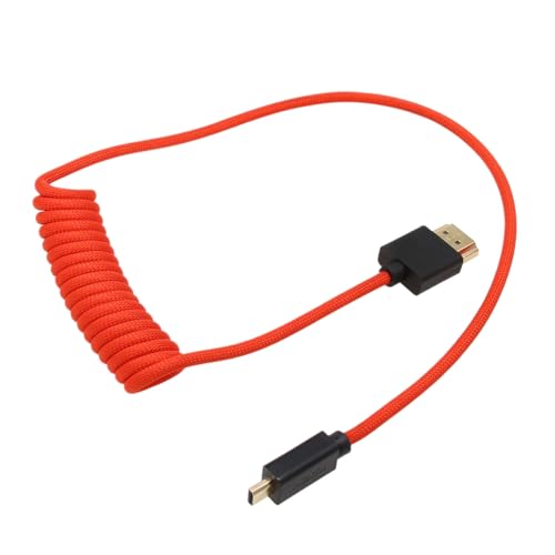 Micro HDMI to HDMI 4K 8K 60p Cable for ATOMOS Ninja V Ultra Canon R6 II R5C R5 R8 Sony ZVE10 A7C A7R IV III A7SII Lumix S5 S9 GH4 Camera SmallHD Cine Indie Monitor, Type A D HDMI 2.1 Red 50cm