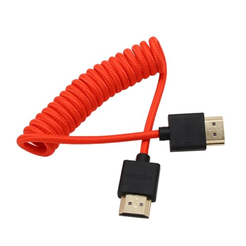 HDMI 4K 120p 8K Cable Braided Coiled for Ninja V SmallHD Blackmagic Monitor Sony A7RV A7m4 FX9 Canon C400 C70 C500II Lumix S1H Nikon Z9 Camera Type A HDMI 2.1