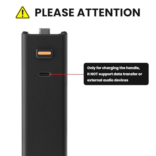 Battery Handle Compatible with DJI Osmo Pocket 3 and Pocket 4 Accessories, with Digital Screen for Pocket 3 Battery Grips for Xtra Muse Built-in 5000mAh Battery Fast Charging and Reserved 1/4”Thread