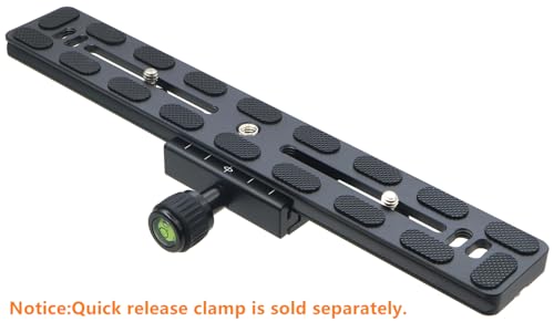 PU-250 250mm Universal Long Quick Release Plate Dual Dovetail Slide Rail with D-Ring Screw for Ball Head Tripod Mount DSLR Camera Arca Swiss Compatible