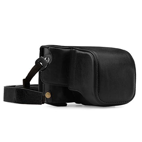 Mega Gear MG1402 Leica Q-P, Q (Typ 116) Ever Ready Genuine Leather Camera Case and Strap, with Battery Access, Black - color: Black