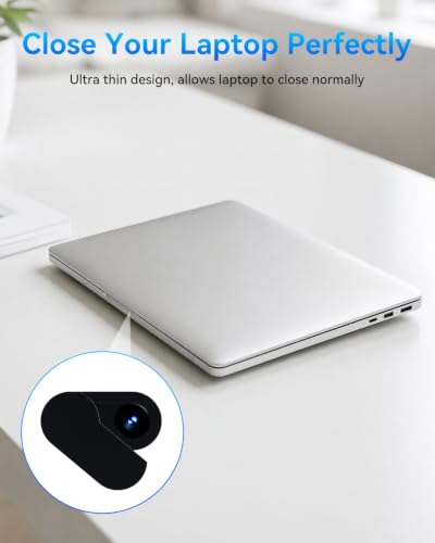 imluckies Rotating Webcam Cover [2-Pack], 0.02 Inch Ultra-Thin Metal Privacy Cover for Laptop, MacBook, iMac, PC, iPad & iPhone, Black