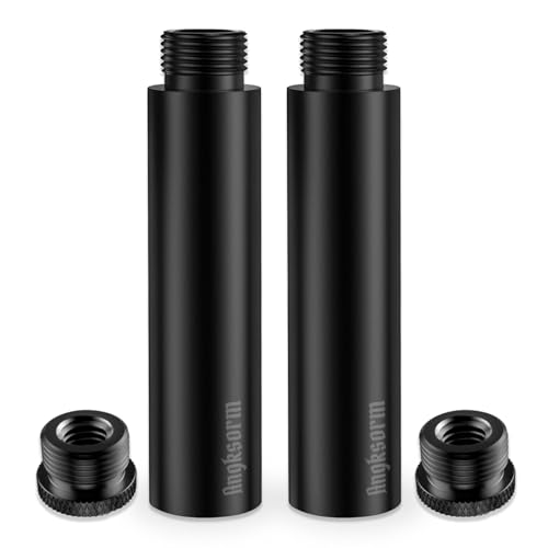 3-INCH Mic Stand Extension Tubes/Rods Parts (2PCS), Universal 5/8-27" Thread, Fits Most Mic Booms, Gooseneck Arms, Bases - KE26X - size: 3-INCH 2PCS