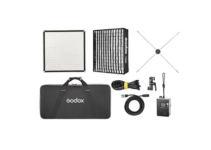 Godox RGB Flexible 2x2' LED Light Panel, 1800–10000K CCT, Full Color Control, DMX & Bluetooth App Control, AC or V-Mount Power, Ultra-Slim Foldable Design (FL200R)