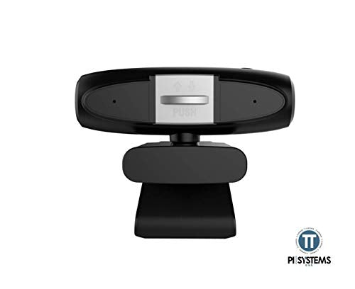 1080P HD Webcam with Adjustable Privacy Cover and Built-in Noise-Reduction Microphone - Sleek Black