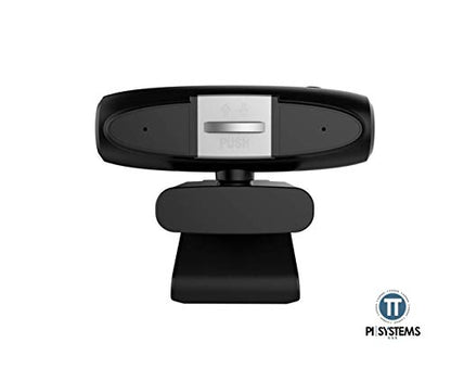1080P HD Webcam with Adjustable Privacy Cover and Built-in Noise-Reduction Microphone - Sleek Black