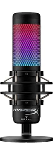 HyperX QuadCast S – RGB USB Condenser Microphone for PC, PS4, PS5 and Mac, Anti-Vibration Shock Mount, 4 Polar Patterns, Pop Filter, Gain Control, Gaming, Streaming, Podcasts, Twitch, YouTube, Discord - style: QuadCast S