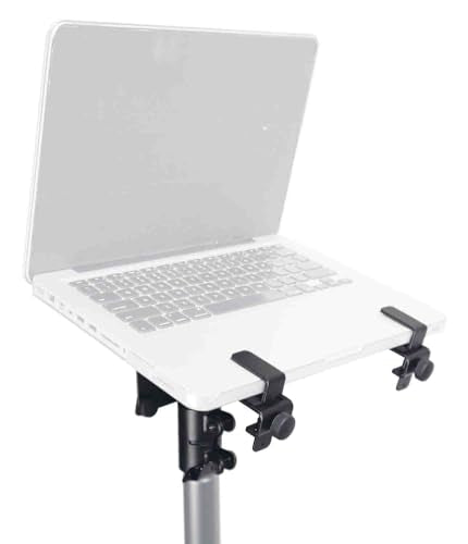 ProX X-LTF01BL Universal Laptop Tray + VESA Monitor Mounting Bracket fits on Speaker Stand 1-3/8" Pole Black
